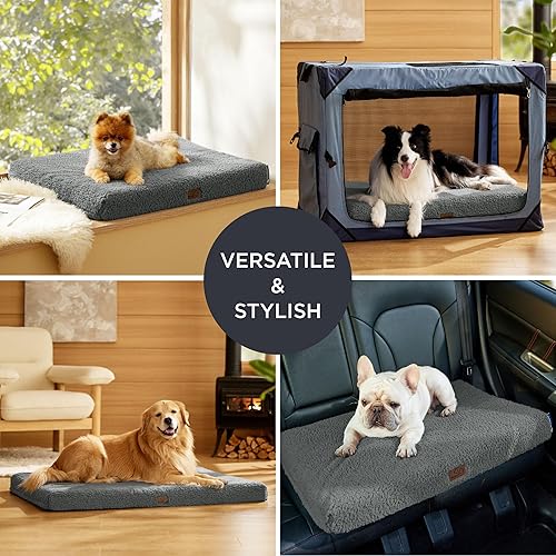 Miniatura 4 de Bedsure - Camas para perros autocalentantes de tamaño grande - Camas cómodas para cachorros con funda extraíble y lavable, alfombrilla ortopédica de