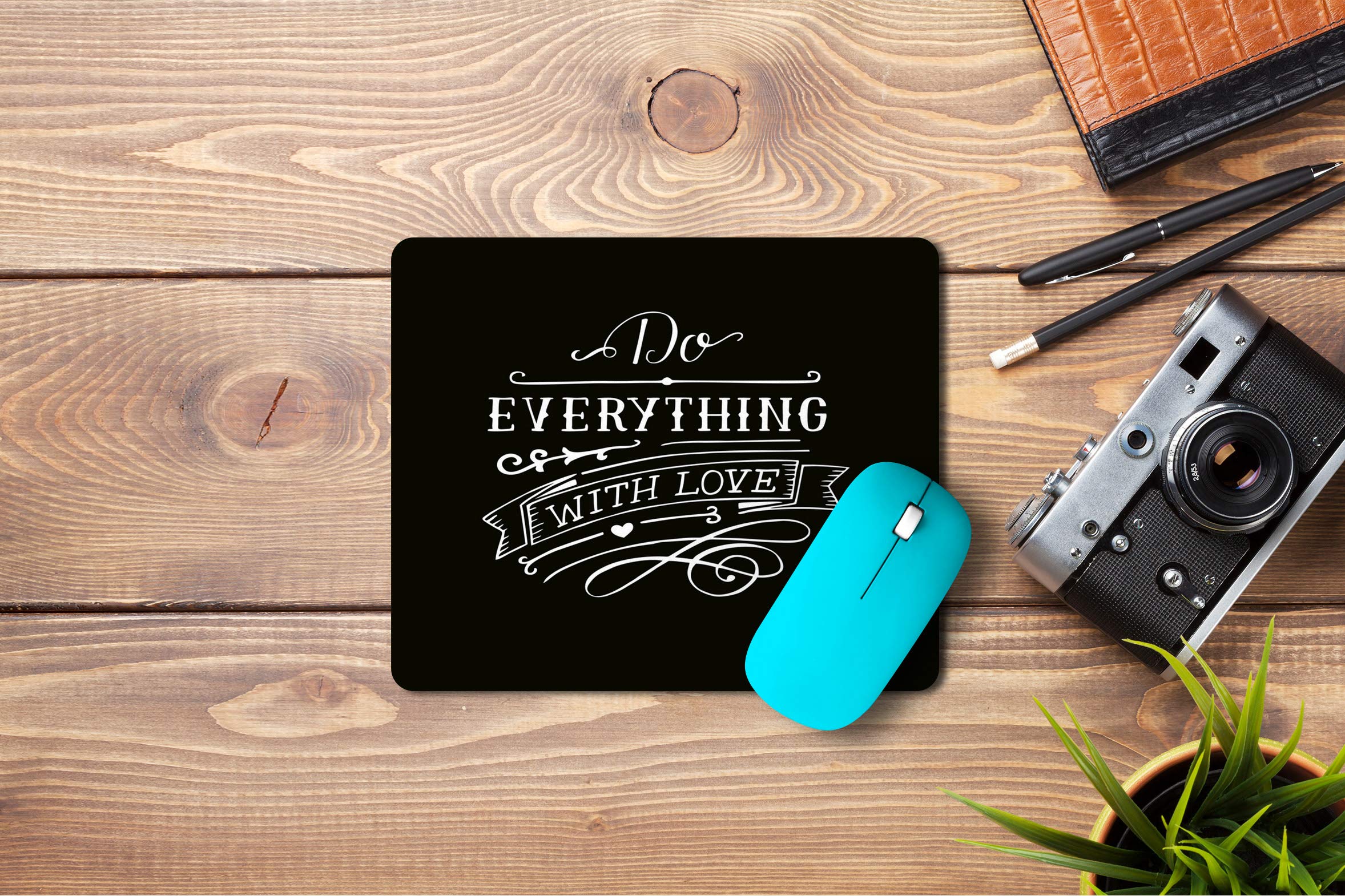 5 Ace mdo Everything with lovesd Printed Designer Premium Rubber Base Mouse pad for Laptop|Dekstop-7x8.5 Inches