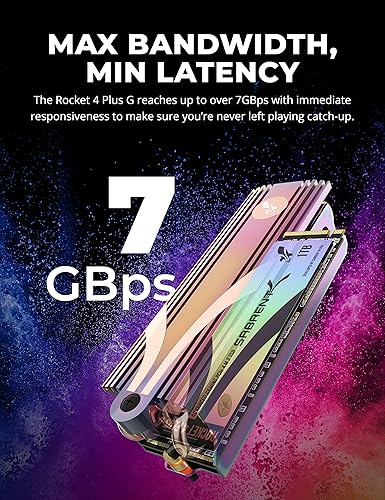 Miniatura 6 de SABRENT Rocket 4 Plus-G 1TB Advanced Gaming M.2 PCIe NVMe SSD, hasta 7 GBps (SB-RKTG-1TB)