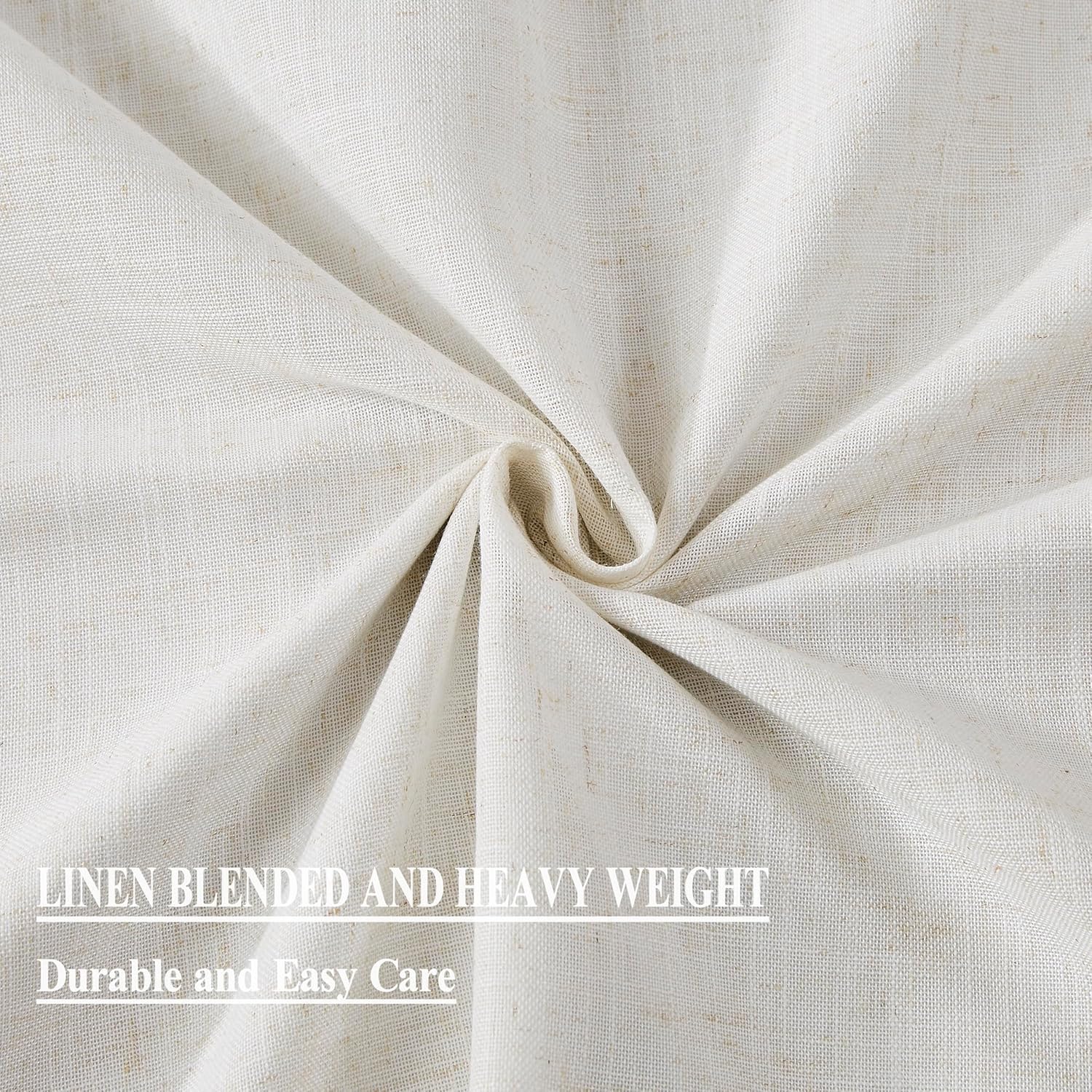 Hillcrest Natural Pinch Pleated Full Blackout Curtains Linen Blended Room Darkening Window Curtains 95 inch for Living Room Bedroom Thermal Insulated Pinch Pleat Drapes with Hooks 2 Panels 40"Wx95"Lx2