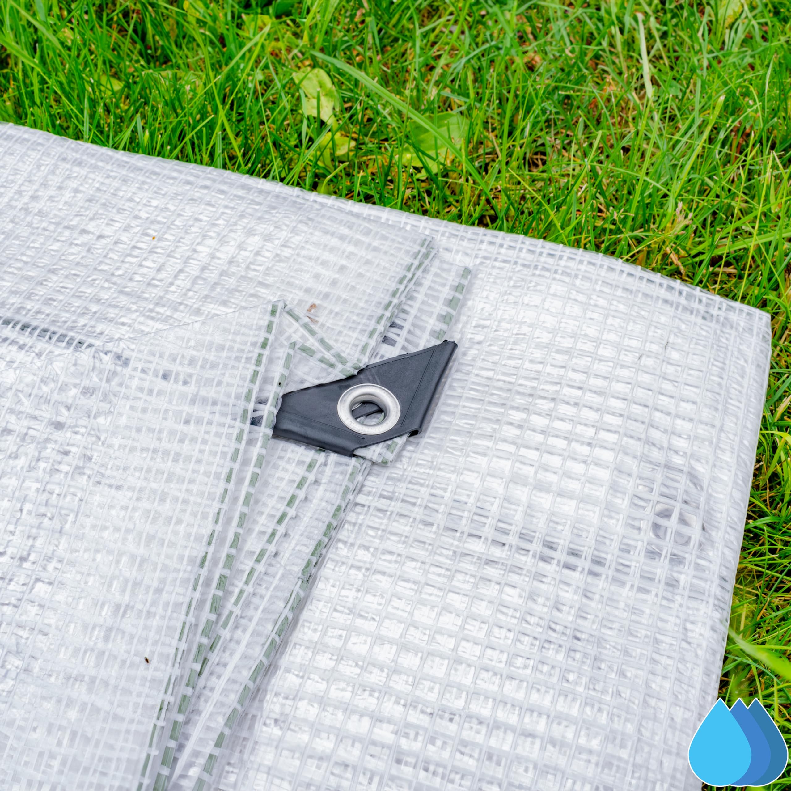 Clear Monotex Heavy Duty Tarpaulin, 100gsm Waterproof Ground Cover Multipurpose Furniture, Caravan, Vehicle, Tool - Image 3
