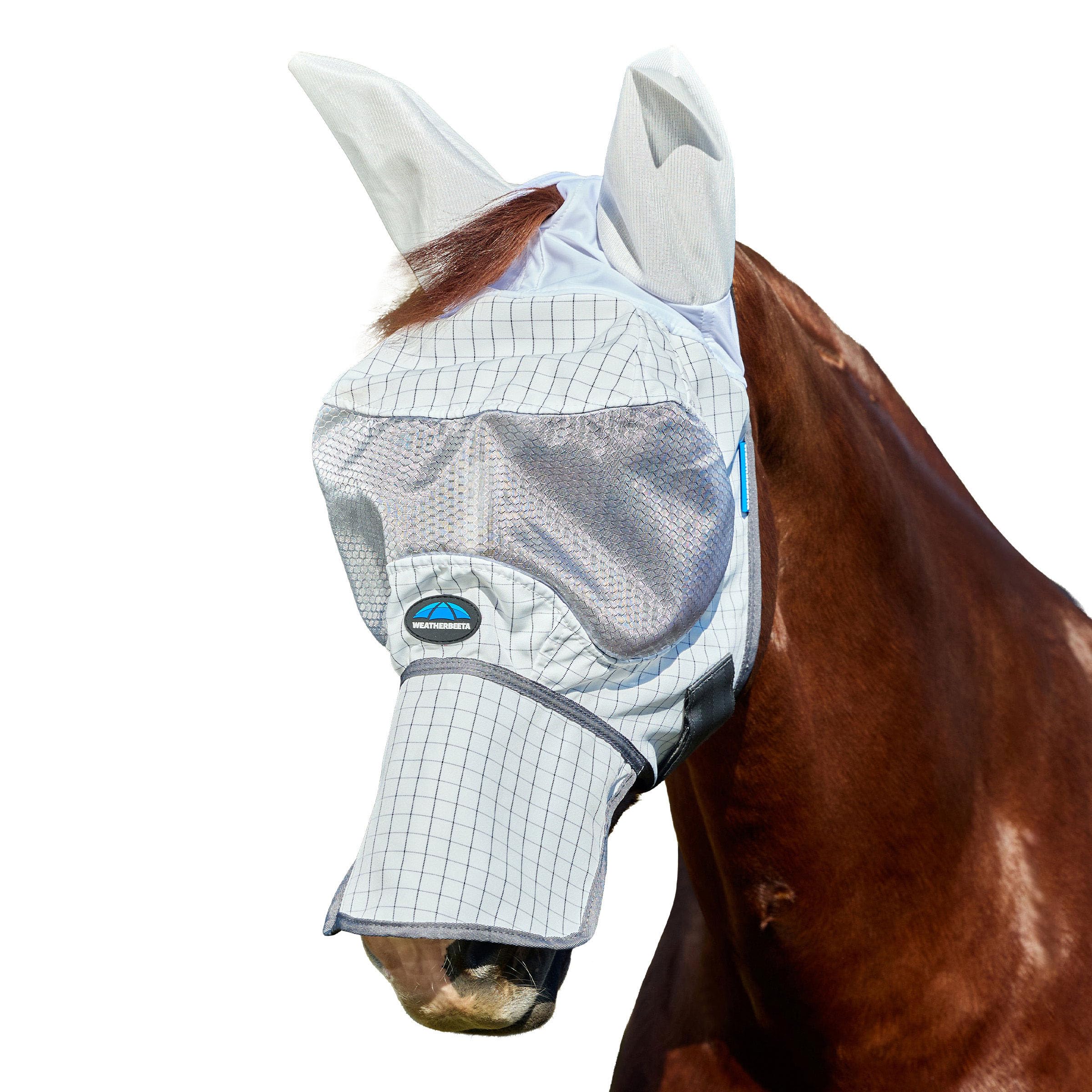 WeatherBeeta Hybrid Fly Mask, White/Charcoal, Small