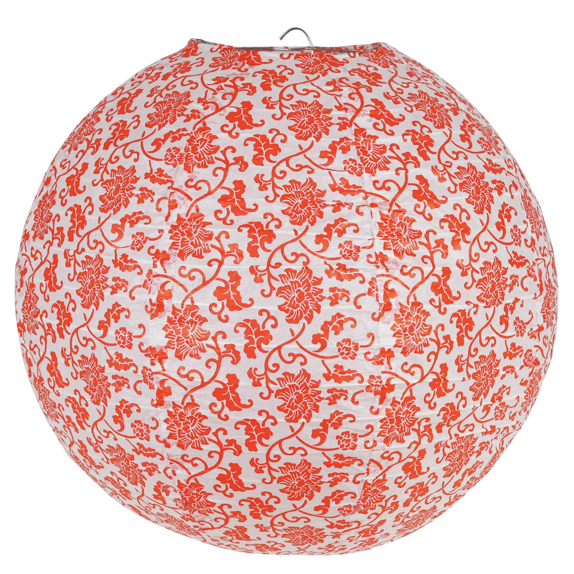 2pc Paper Lampshade Hanging Light Shade 30cm, Oriental Ribbed Japanese Ceiling Fixture with Cherry Blossom & Floral Patterns