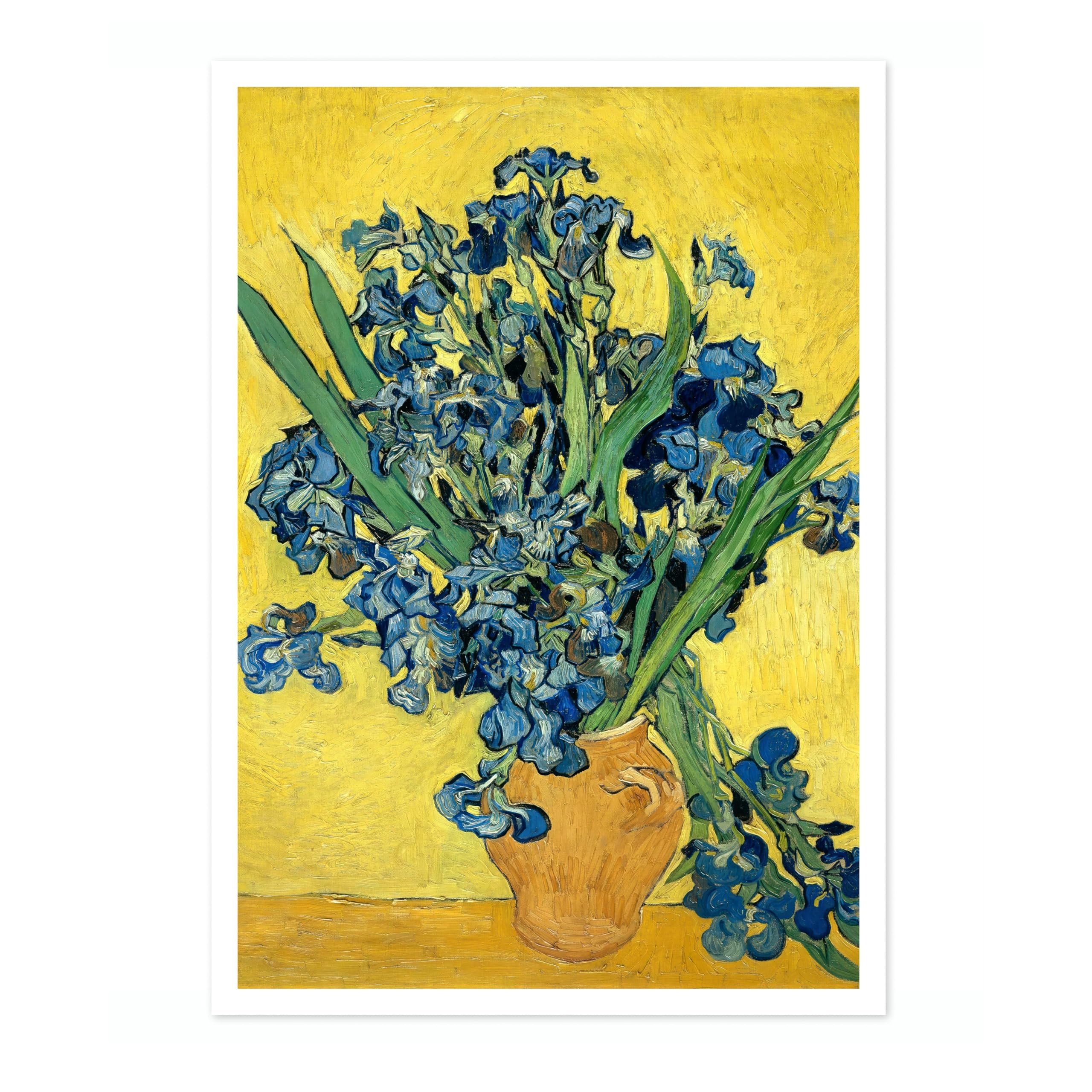 Animato Vase of Irises Vincent Van Gogh Print, Classic Famous Oil Painting Print, Modern Art Exhibition, Home Decor Wall Art, Archival Matte, A2 (Print Only) - 59.4x42cm — image 1