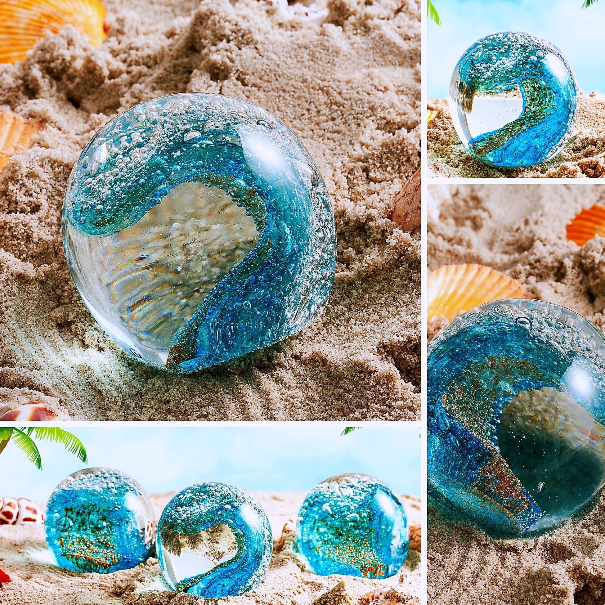 Sphère Sous-Marine En Verre Soufflé à La Main | Décoration Bureau, Aquarium Ou Collection | Ambiance Océan