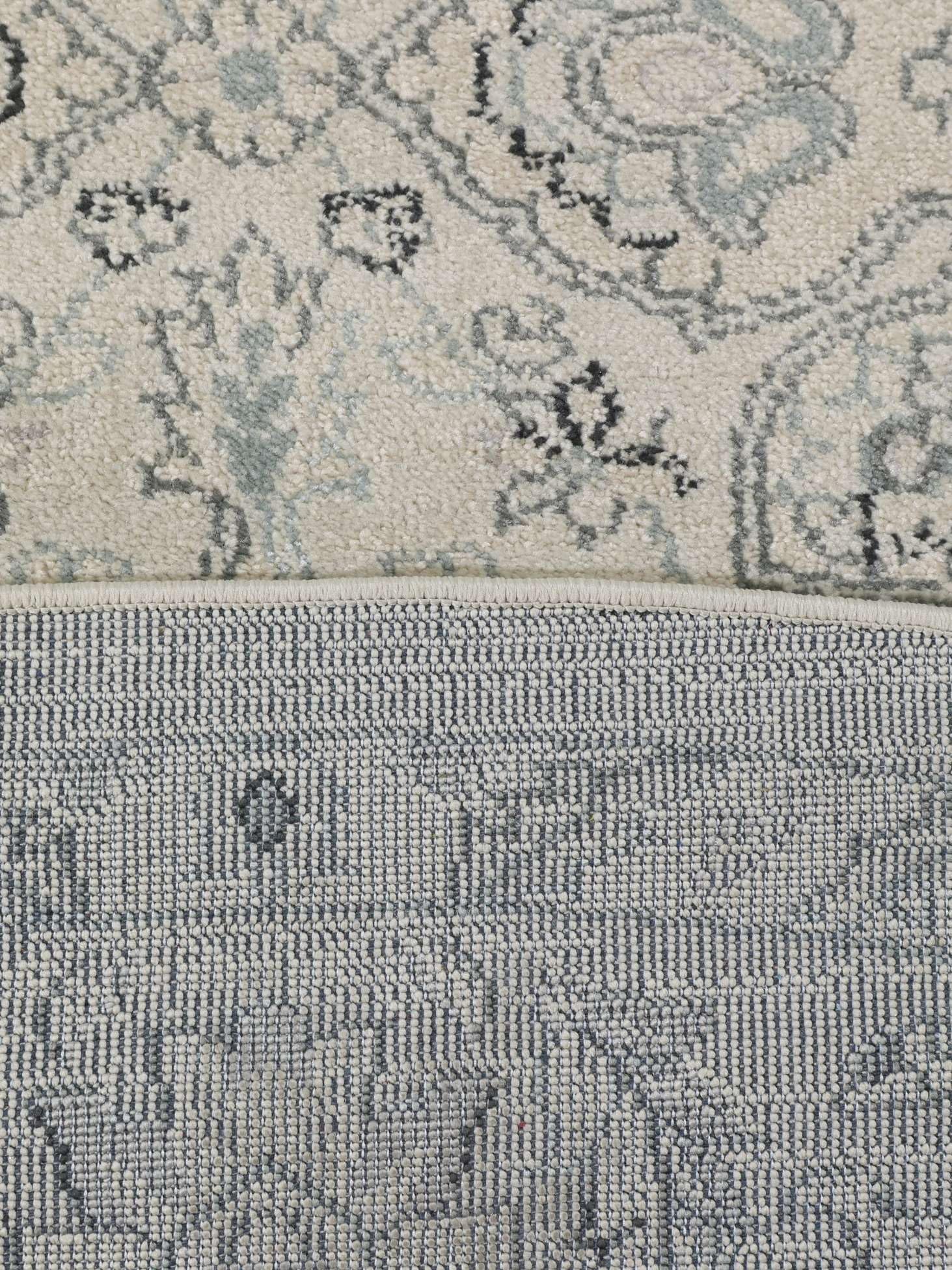 RugVista Ziegler Greenville Tapis, Ø 250 cm, Blanc crème Beige/Clair Bleu