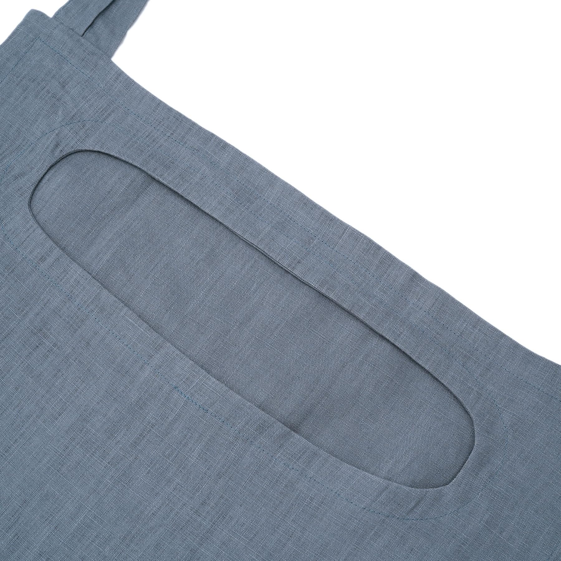 Amazhiyu Wäschekorb zum Aufhängen an der Tür, 100 % Leinen, hält schmutzige Kleidung und spart Platz, blau