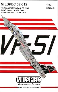 CAMMS32012 1:32 MilSpec Decals - F-14A Tomcat VF-51 Screaming Eagles USS Kitty Hawk 1979 [WATERSLIDE DECAL SHEET]