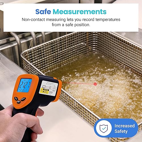 Miniatura 8 de Etekcity 774 - Termómetro infrarrojo mejorado, pistola de temperatura térmica para cocinar, herramienta láser de superficie infrarroja para plancha,