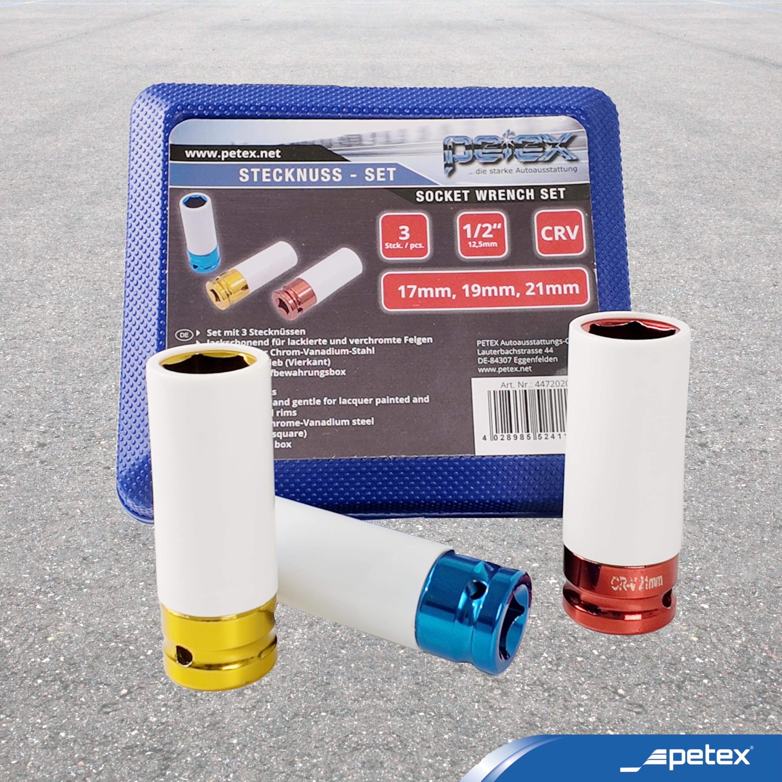 Petex 44720200 Socket Set, 3-Pieces, 17/19/21 mm - Image 2