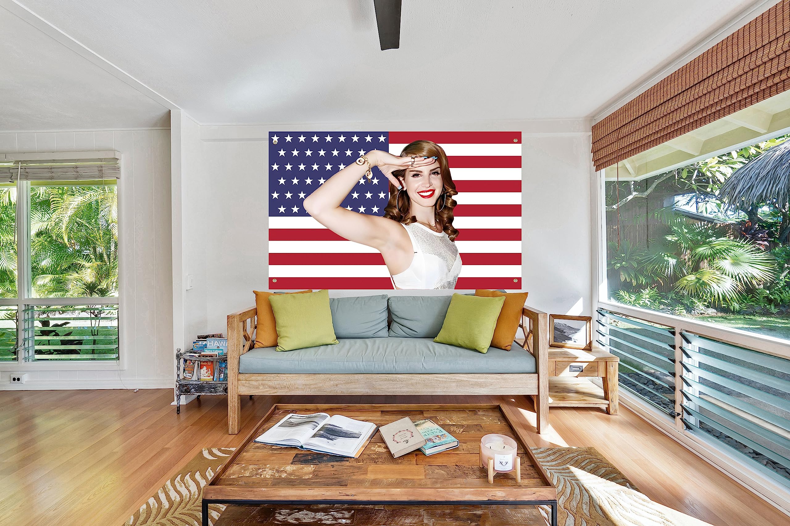 ANOER LanaDel Dekorative Flagge 90x152 Cm – Doppelt Genäht, 2 Messingösen | Für Innen & Außen