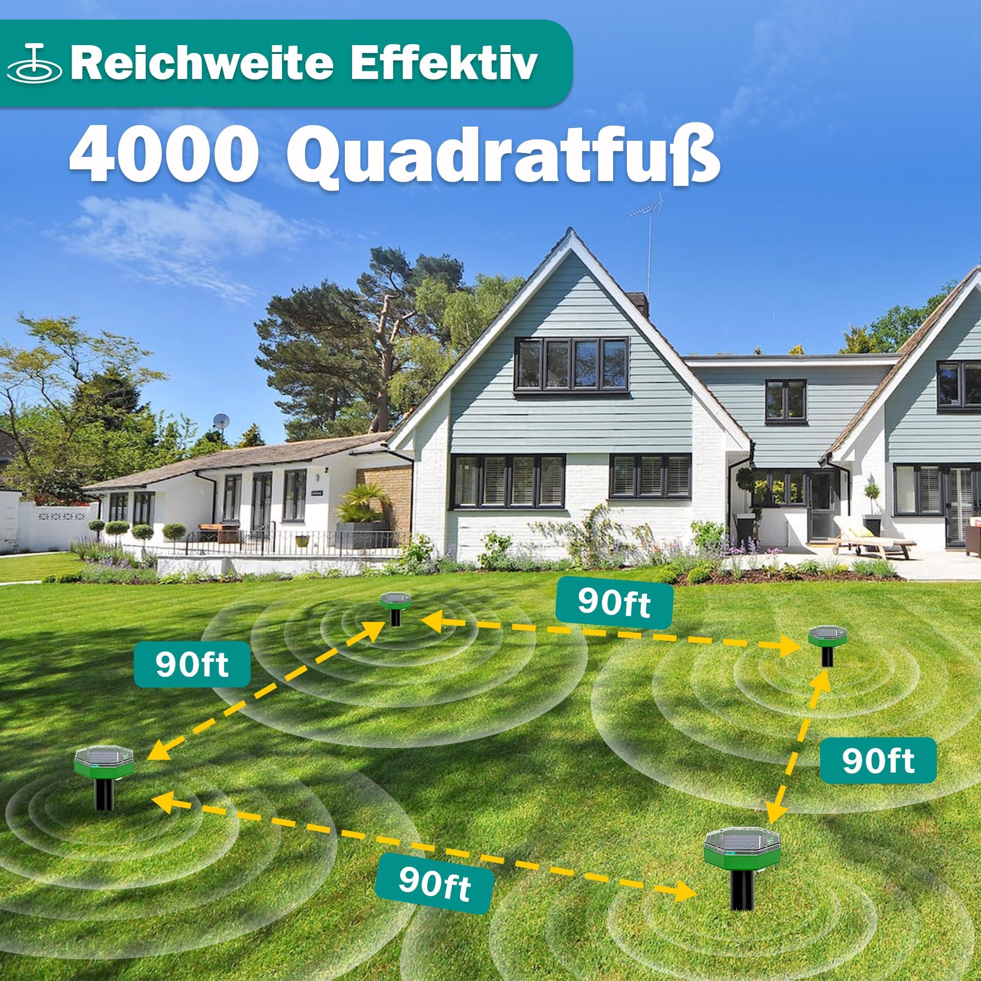 Ultraschall Maulwurf Vertreiber 8 Stück,Solar Maulwurfschreck, Vertreibt Maulwürfe und Schlangen