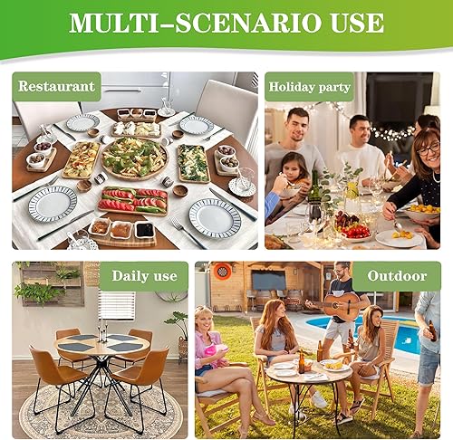 Miniatura 7 de LUSHVIDA - Mantel para mesa redonda impermeable y con borde elástico, de vinilo, ajustable a la mesa, para mesas de hasta entre 36 y 44 pulgadas, R