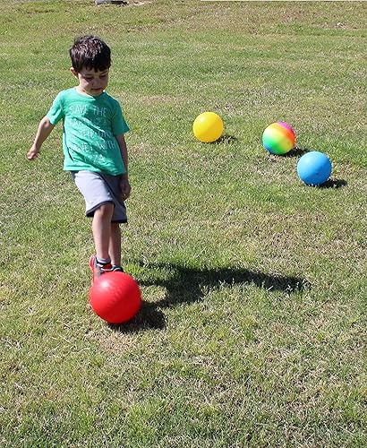 Miniatura 5 de Toys+ Dodgeball - Juego de pelotas de kickball de tamaño oficial, Dodge Ball, balonmano, cuatro cuadrados (paquete de 5 + bomba)
