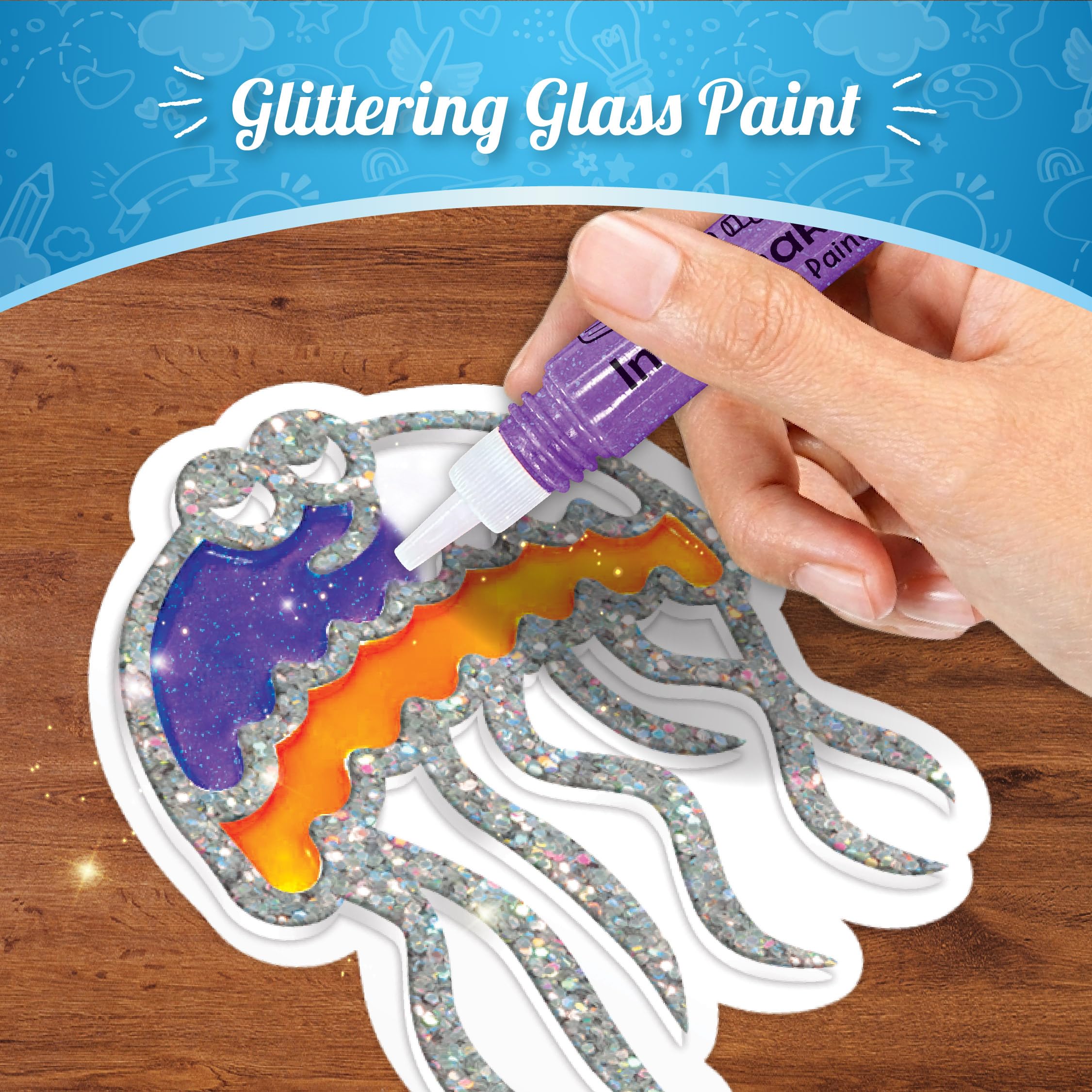 Imagimake DIY Jelly Stickers – Ocean | 3D Gel Stickers Craft Kit for Kids | Window, Bottle & Mug Decoration | Non-Toxic Glass Paints | Age 3+ 2