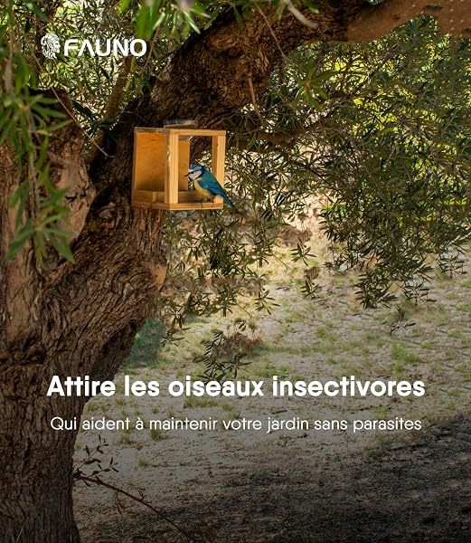 Mangeoire Oiseaux Extérieur en Bois Fait Main avec Compartiments Abreuvoir Et Plateau Amovible pour Oiseaux Sauvages avec Sachet 70g De Nourriture Jardin Naturel - 5