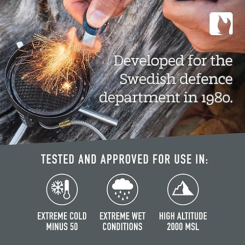 Miniatura 5 de Light my Fire Firesteel Scout - Kit de iniciación de fuego de pedernal y acero - Varilla de ferro de 14 pulgadas - Últimos 3 000 golpes - Silbato de