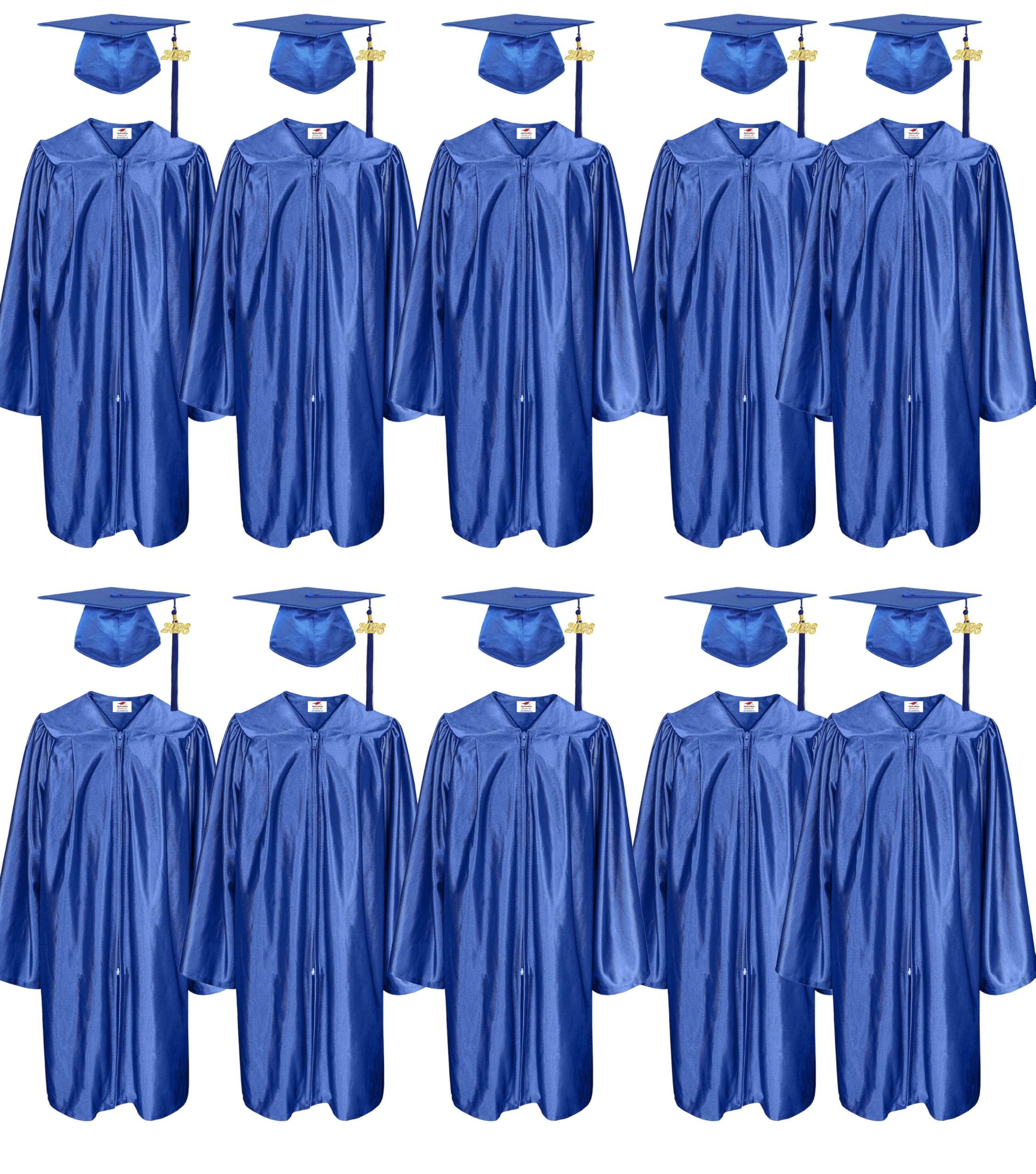 MyGradDay 10 set Shiny Kindergarten & Preschool Graduation Gown Cap Tassel 2026 Charm