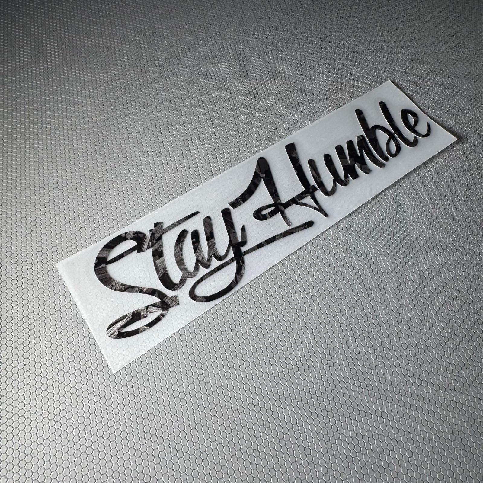 Car Stickers for Stay Humble Auto Front Rear Windshield Window Decal Vans Truck Window Tail Decoration (Flower Carbon Silver, 500x125mm)