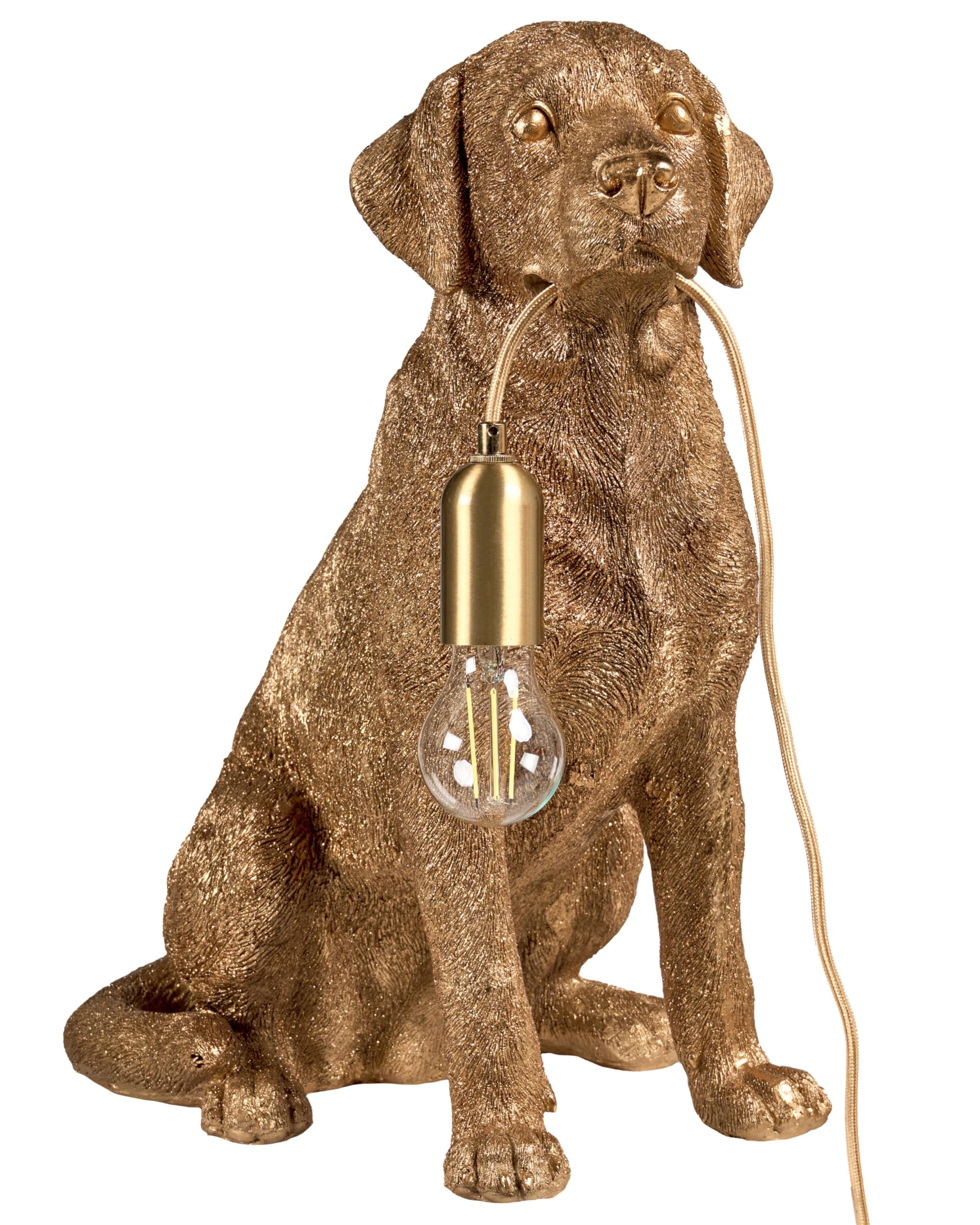 Beliani Gold Table Lamp Polyresin Hand-Painted E27 Living Room Bedroom, Marley