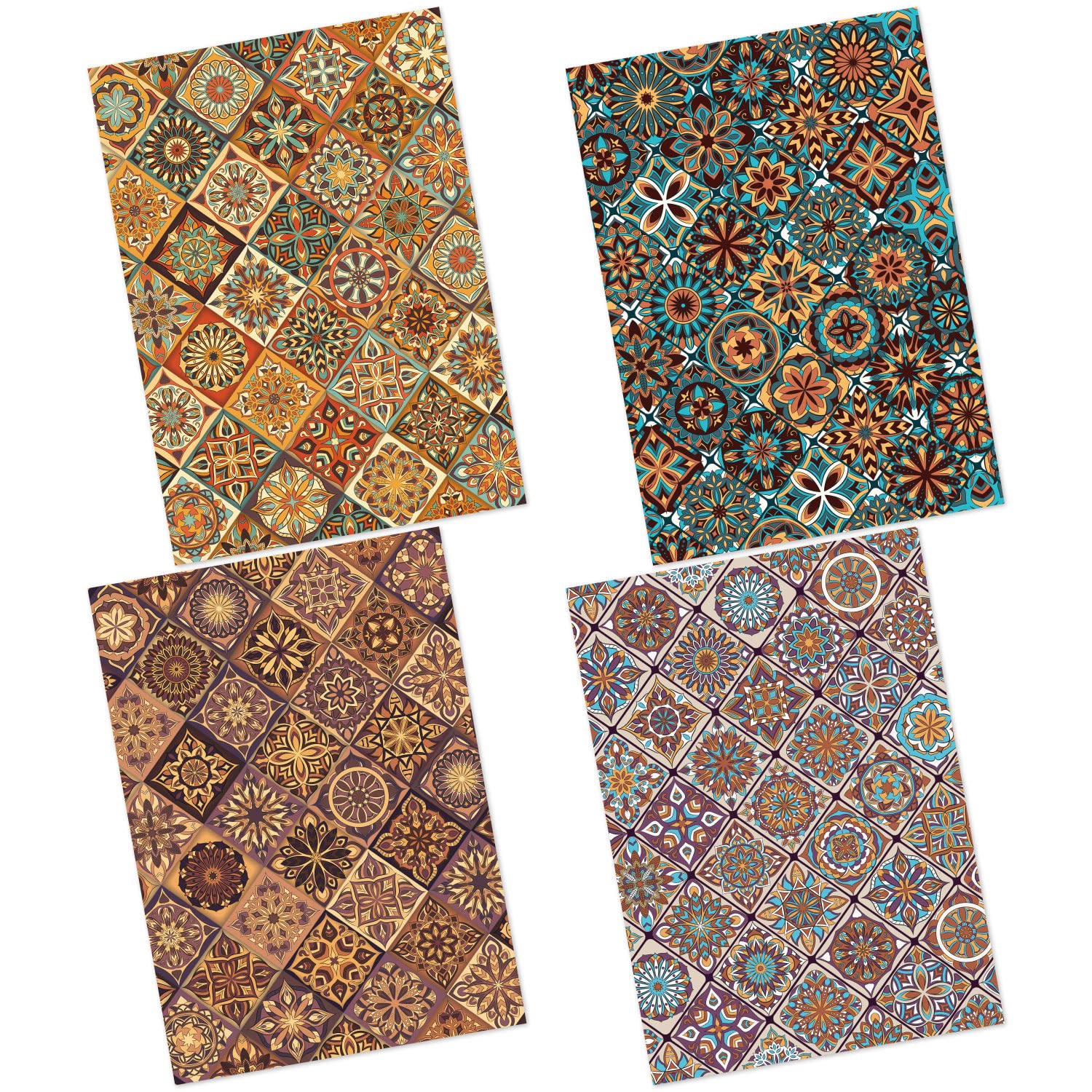 CrafTangles Decoupage Paper Pack - Vintage Mandala Print (A4) - 4 sheets