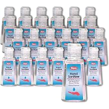 SIPA Bulk Cherry Scent Hand Sanitizer Travel Size Bundle 1 oz, Cap Bottle, Protect Against Germs with Vitamin E Formula, with 2 Free Keychain Holder (1oz Pack of 24)