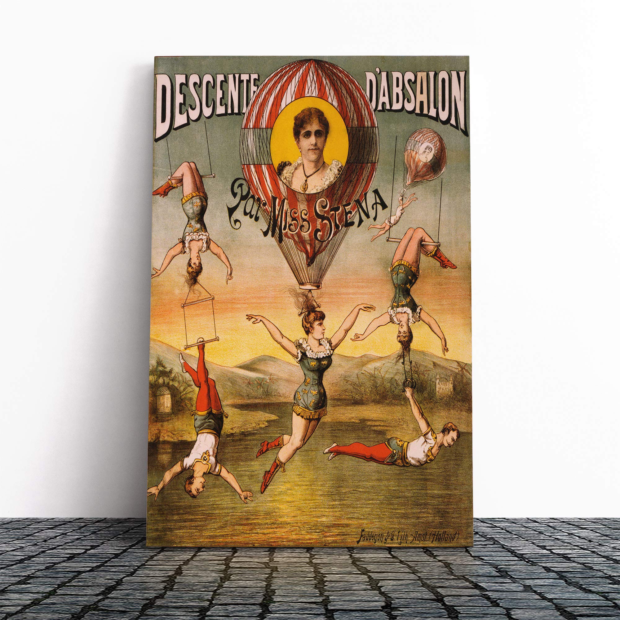Poster Circus Canvas Print | Gallery Wrapped 30mm Frame Wall Art | 24x16 inches | Ready to Hang | Retro Picture | Living Room Bedroom Lounge Office
