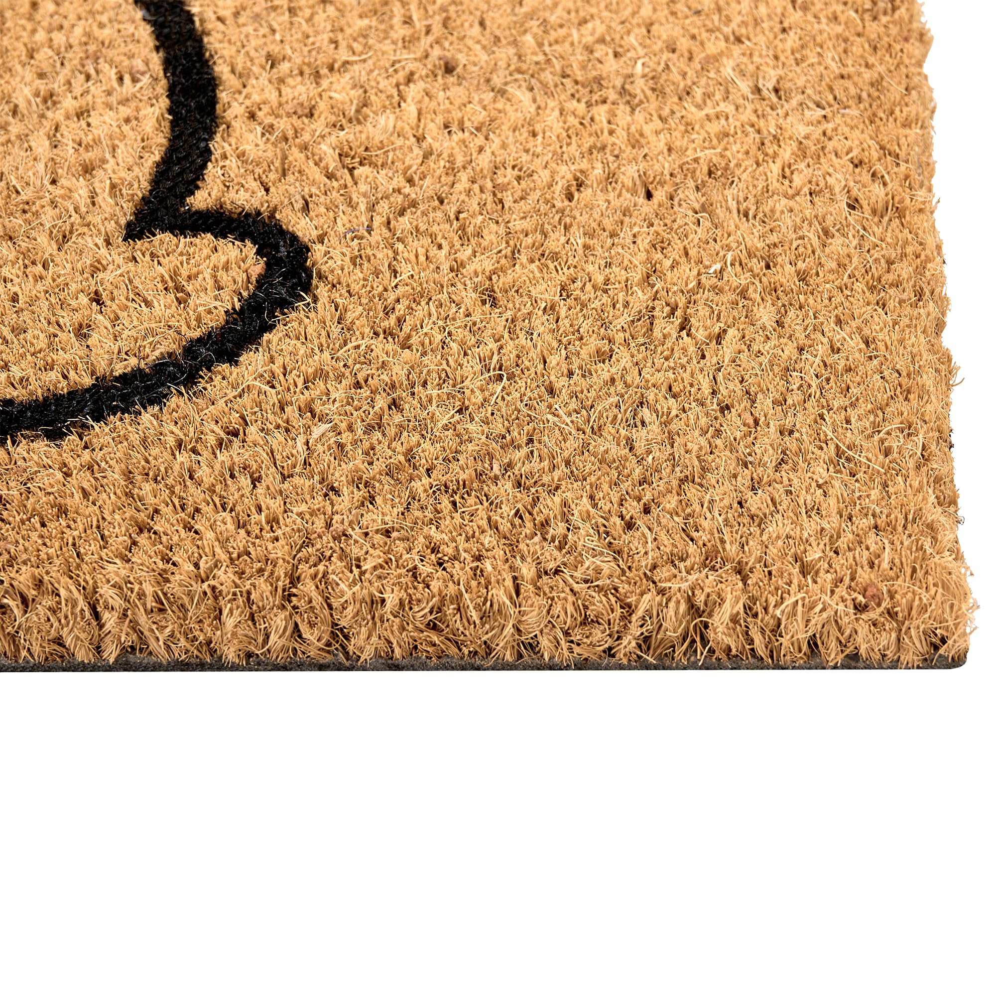 Beliani Paillasson en Fibre de Coco 55 x 120 cm Antidérapant Dessous en PVC Motif Lapin Naturel Lingayen