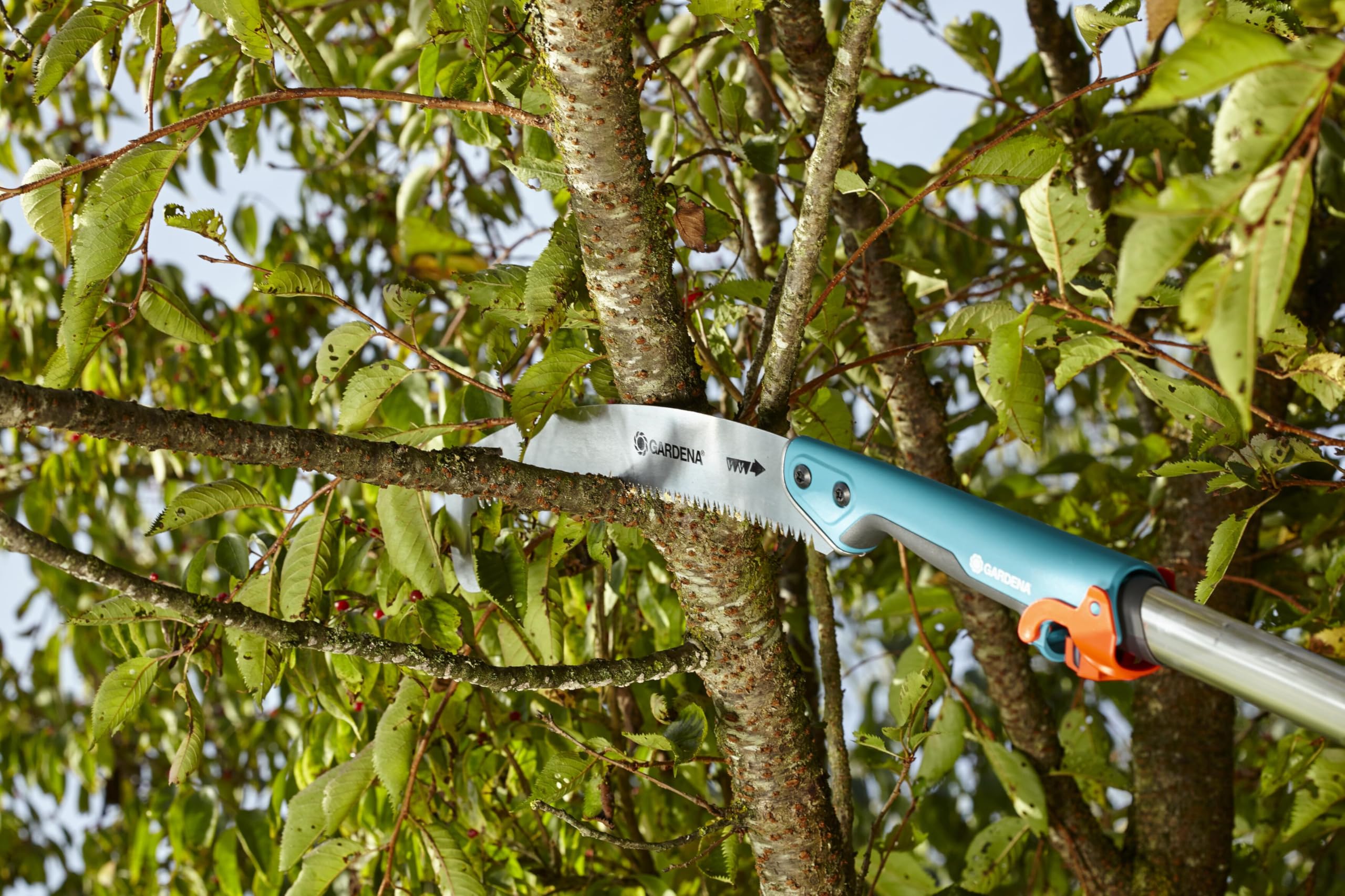 Gardena combisystem piła ogrodowa 300 P profilowana: piła do gałęzi, dł. brzeszczotu 340 mm, hak do usuwanie odciętych gałęzi, chromowana na twardo, precyzyjne uzębienie z potrójnym szlifem (8739-20)
