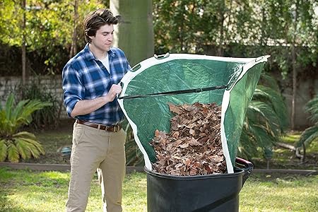 CSDust2 Leaf Collector and Lawn Garden Bag - (Pop Up) Multipurpose Garden Tool, Trash, Waste Collection Bucket | Foldable Dustpan, Reusable Leaf Shaped, Heavy-Duty Tote | Compact Storage Bag