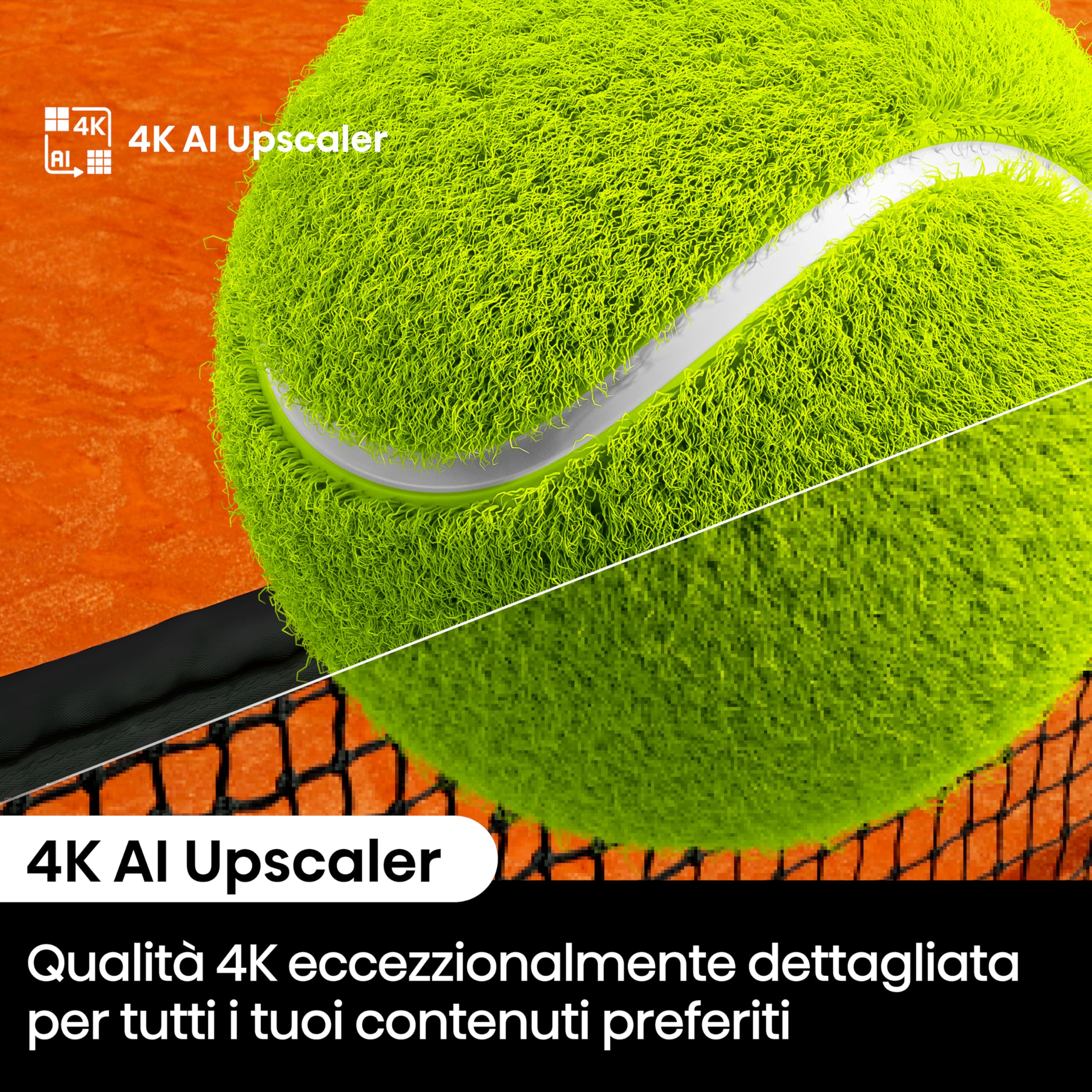 Hisense TV 55" 4K Ultra HD 55A6N, Smart TV VIDAA U7, Dolby Vision, HDR 10+, DTS Virtual:X, Game Mode, Alexa Built-in, VIDAA Voice, Tuner DVB-T2/S2 HEVC 10, lativù 4K, 55'', 2024 LED