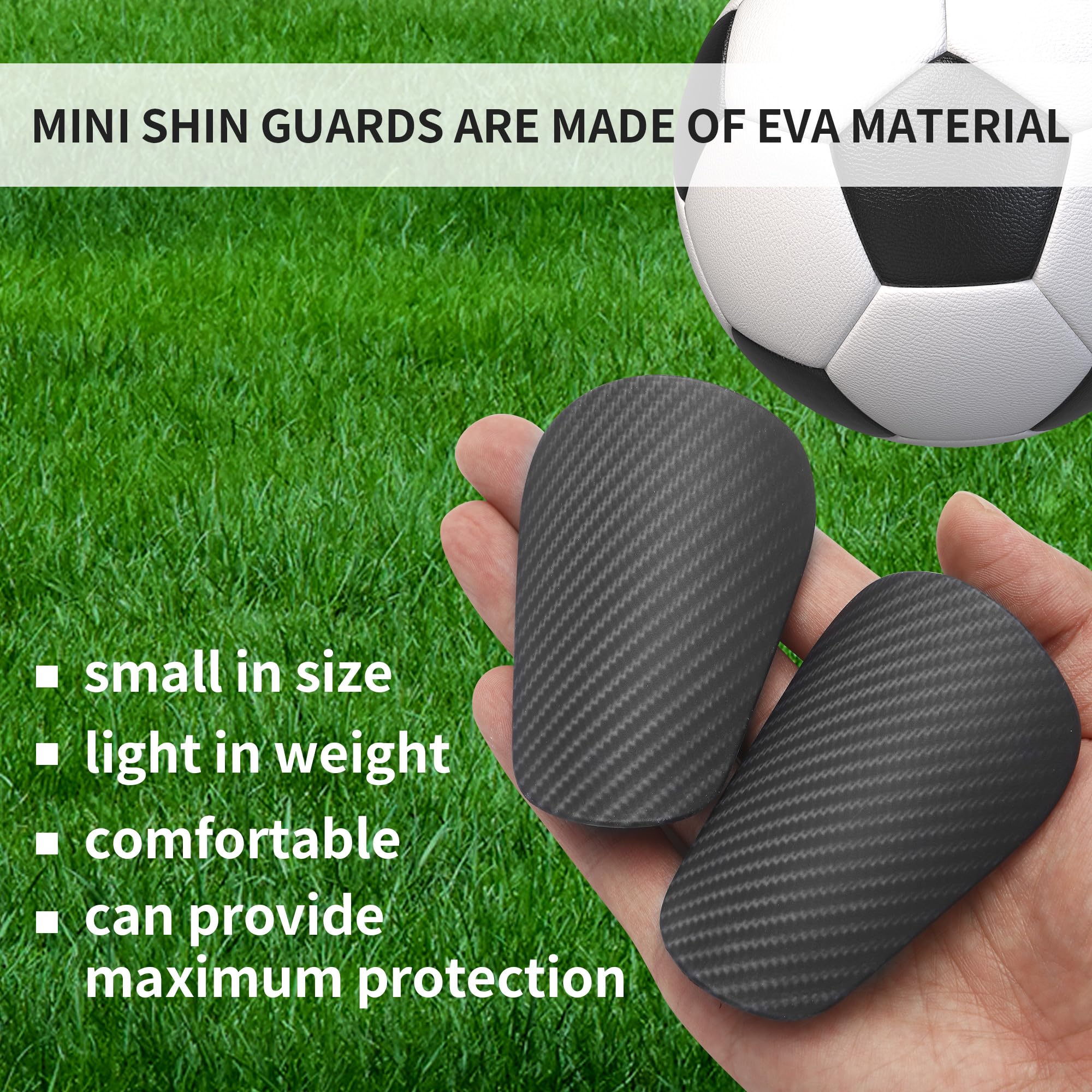 2 Pares Mini Espinilleras Futbol, 8x5CM Espinilleras Pequeñas, Equipo de Protección, Adecuado para Hombres, Mujeres, Niños y Niñas.