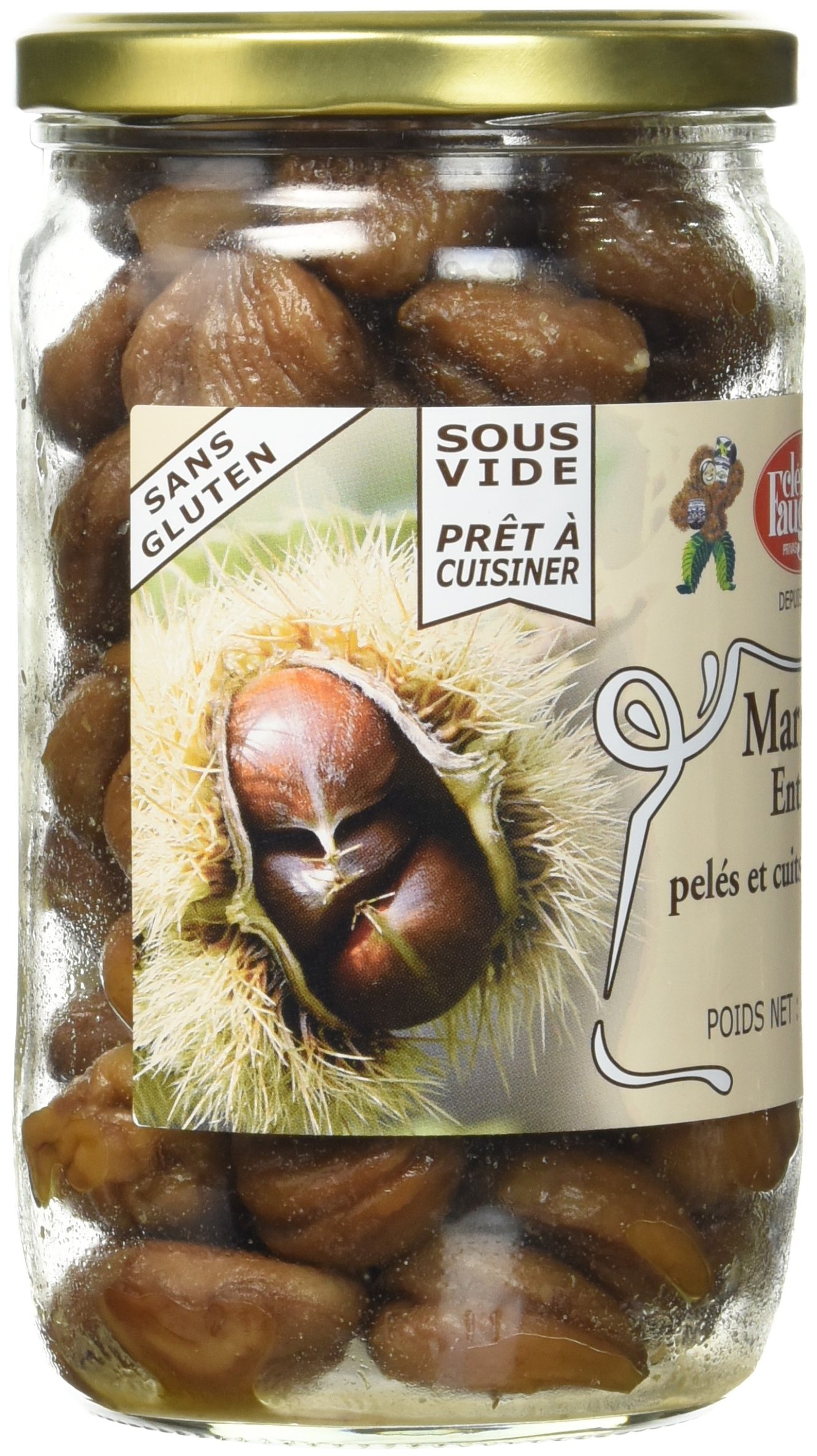 Clément Faugier - Marrons Entiers pelés et cuits à la vapeur - 420g - Lot de 2