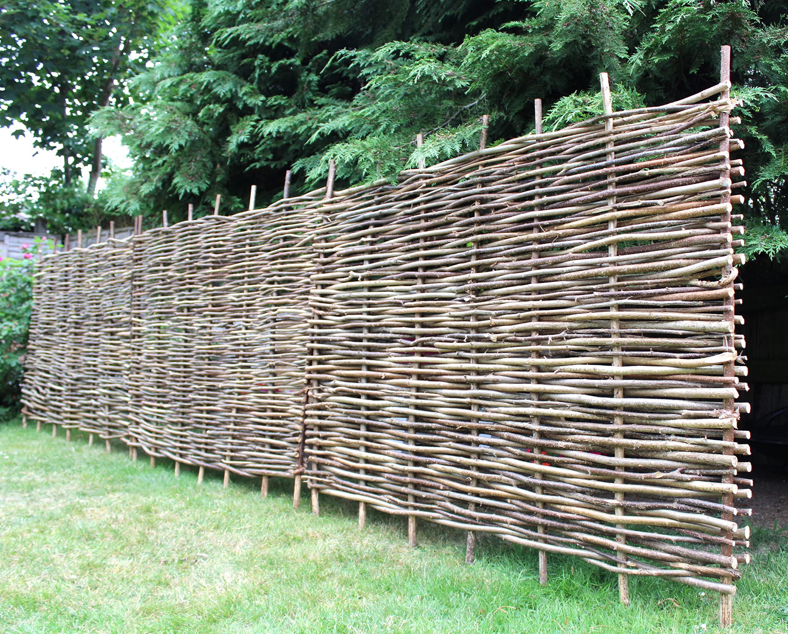 Prestige Wicker Natural Hazel Wood Fence Panel Hurdle (6 Feet By 3 Feet)