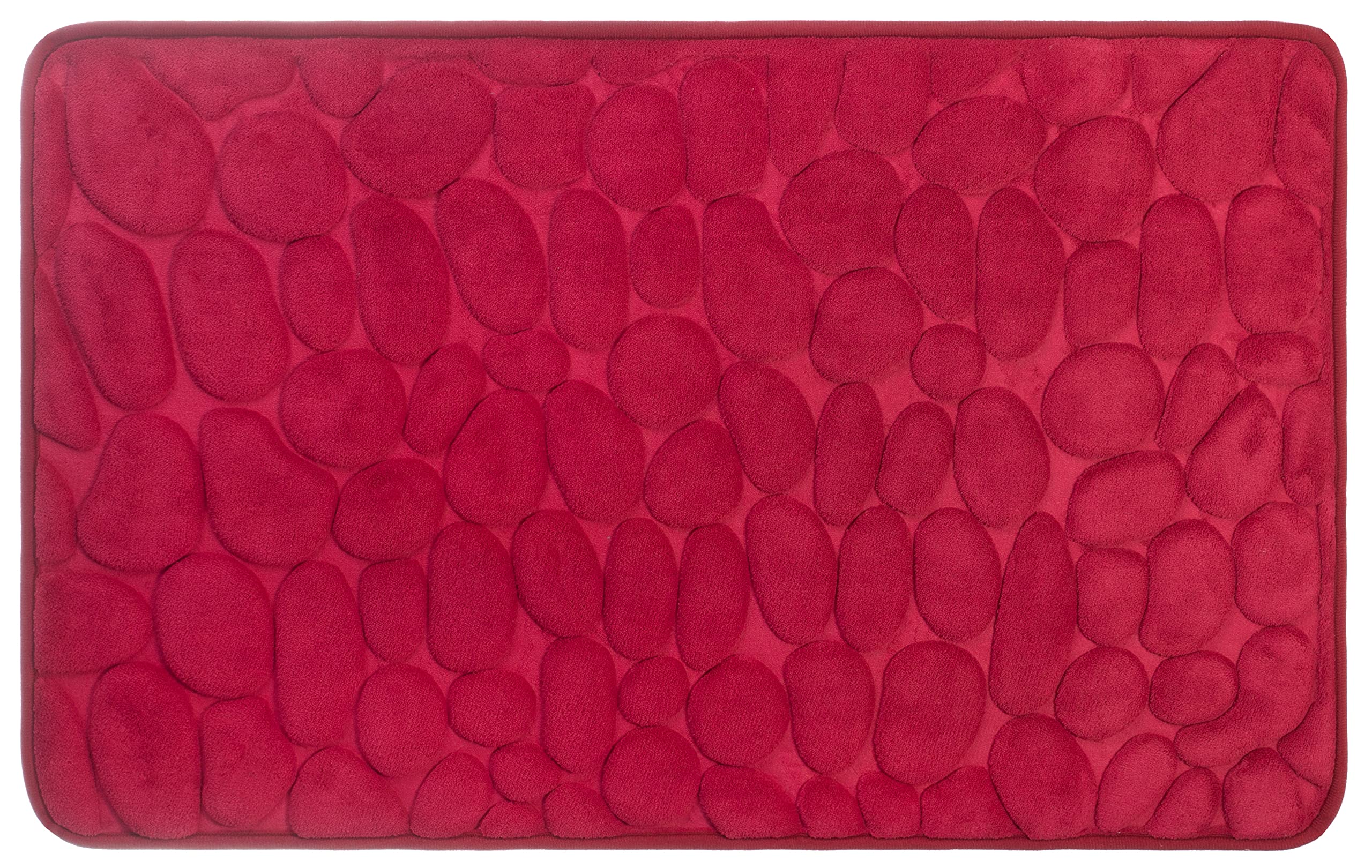 Tapis de bain en mousse à mémoire de forme rouge 50x80 cm