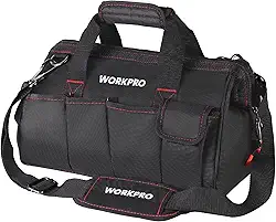 WORKPRO Bolsa de ferramentas de 35,5 cm, organizador de ferramentas com alça de ombro ajustável, W081021A
