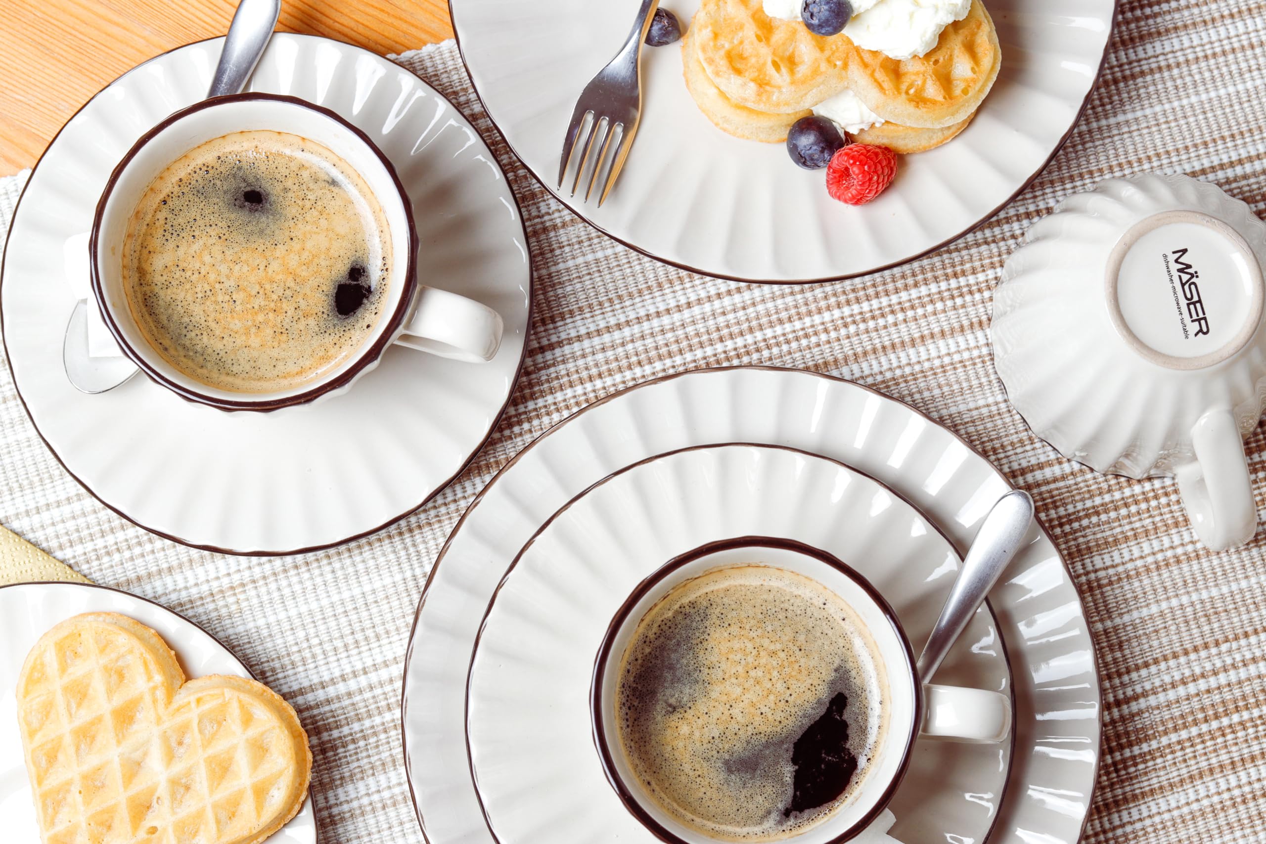 MÄSER Service à café, grès Osita, blanc crème