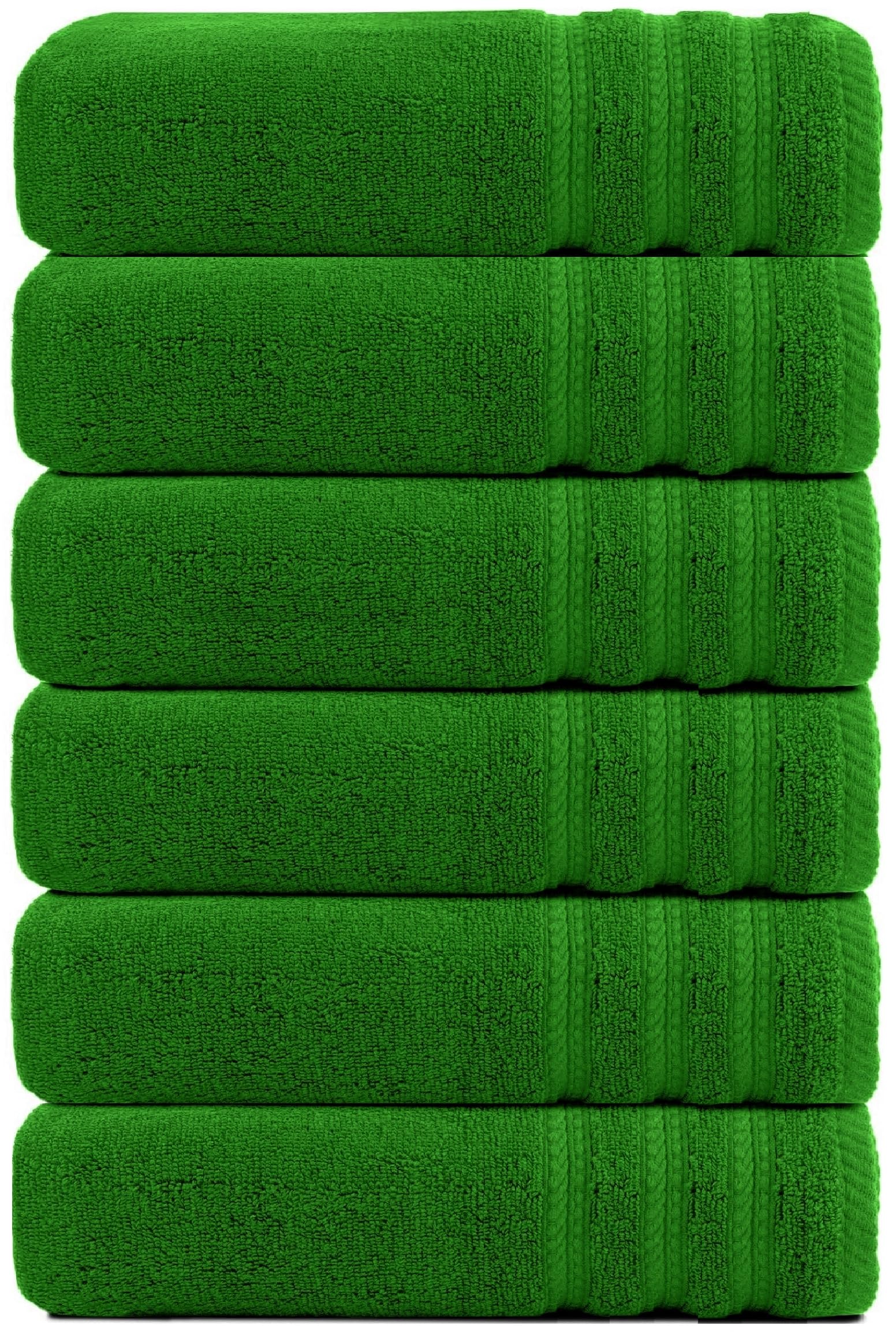 Wovenwonder Lime Green Jumbo Bath Towels 6 Pack 100% Egyptian Cotton Bath Sheets (75X150cm) Highly Absorbent Towel Set 500-Gsm (Lime Green)
