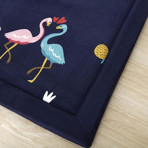 Miniatura 10 de Lyfreen Alfombra moderna de espuma viscoelástica para niños y niñas con diseño de flores, alfombra para niños y niñas, ultra suave, para dormitorio
