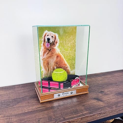 Miniatura 6 de Perfect Cases Vitrina conmemorativa para mascotas con impresión fotográfica de 8 x 10 pulgadas en la parte posterior y grabado personalizado