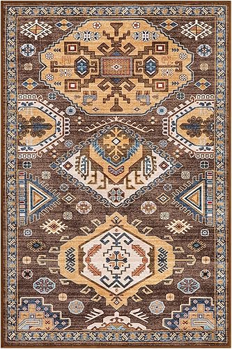 Miniatura 7 de Lahome Alfombra oriental de cocina de 2 x 3, color marrón, para interiores, entrada, entrada, entrada, vestíbulo, suelo, ultrafina, de pelo bajo, no