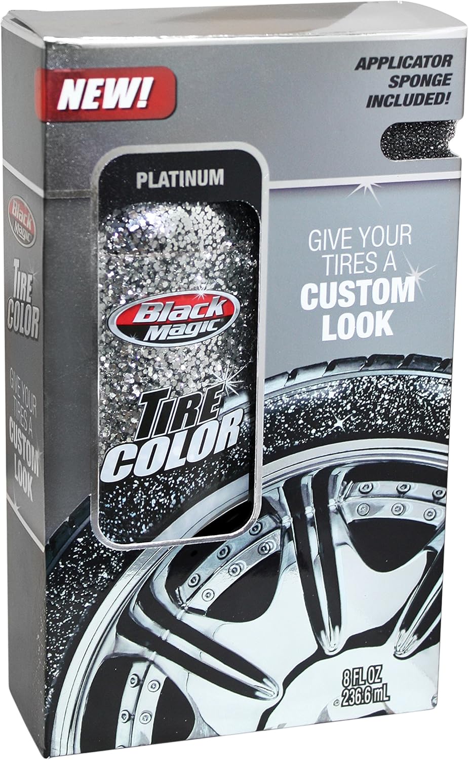 Black Magic 120024 Tire Wet Silver Spray, 8 oz. Automotive