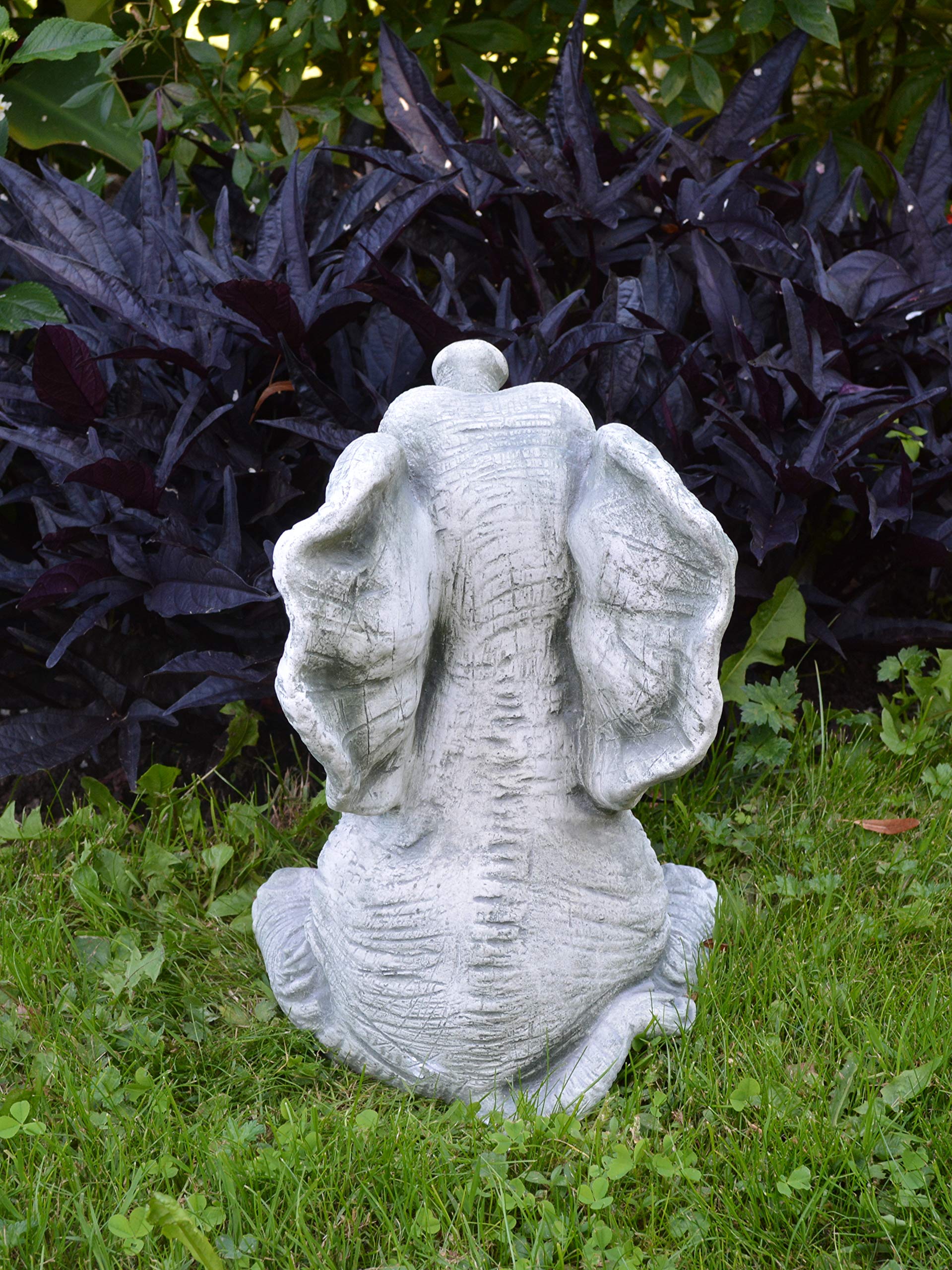gartendekoparadies.de Lustiger Elefant Steinfigur, H. 28 cm, 10 kg, Grau, Frostsicher aus Steinguss für Außenbereich