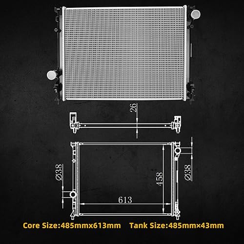Miniatura 19 de DWVO Radiador completo compatible con Chrysler PT Cruiser 2.4L L4 4Cyl DWRD1013 2001 2002 2003 2004 2005 2006 2007 2008 2009 2010