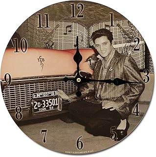 Midsouth Products Elvis Presley Clock - Elvis in Front of Car 11.75