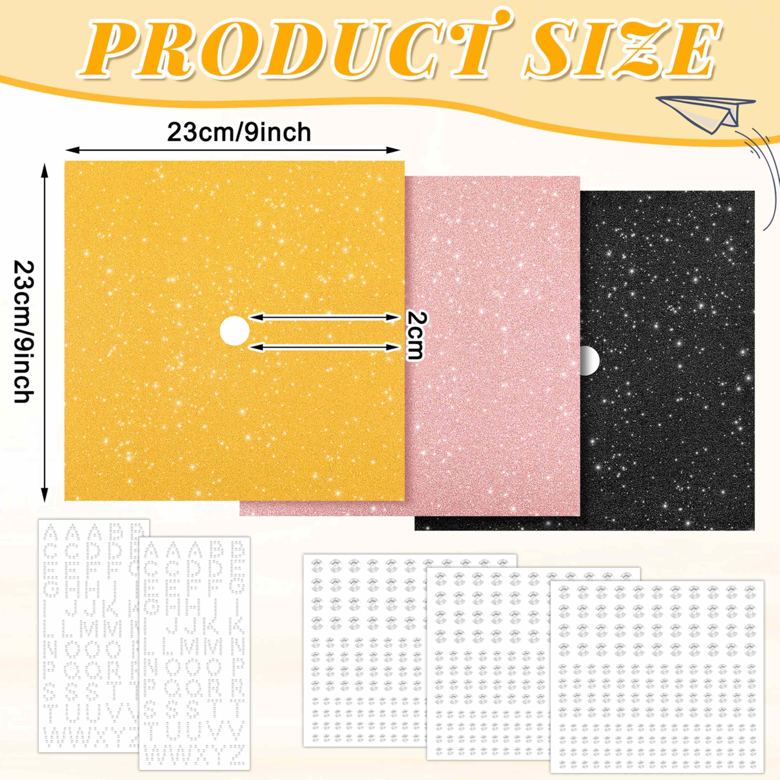 TaoBary 30 Pcs Glitter Graduation Cap Topper Self Adhesive Graduation Cap Decoration with 5 Pcs Letter Alphabet Sticker for Grad Hat Craft DIY(Black, Gold, Rose Gold)