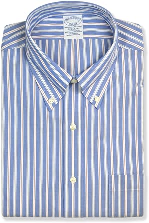 Brooks Brothers Mens Stretch Supima Non-Iron Twill Button-Down Collar Shirt