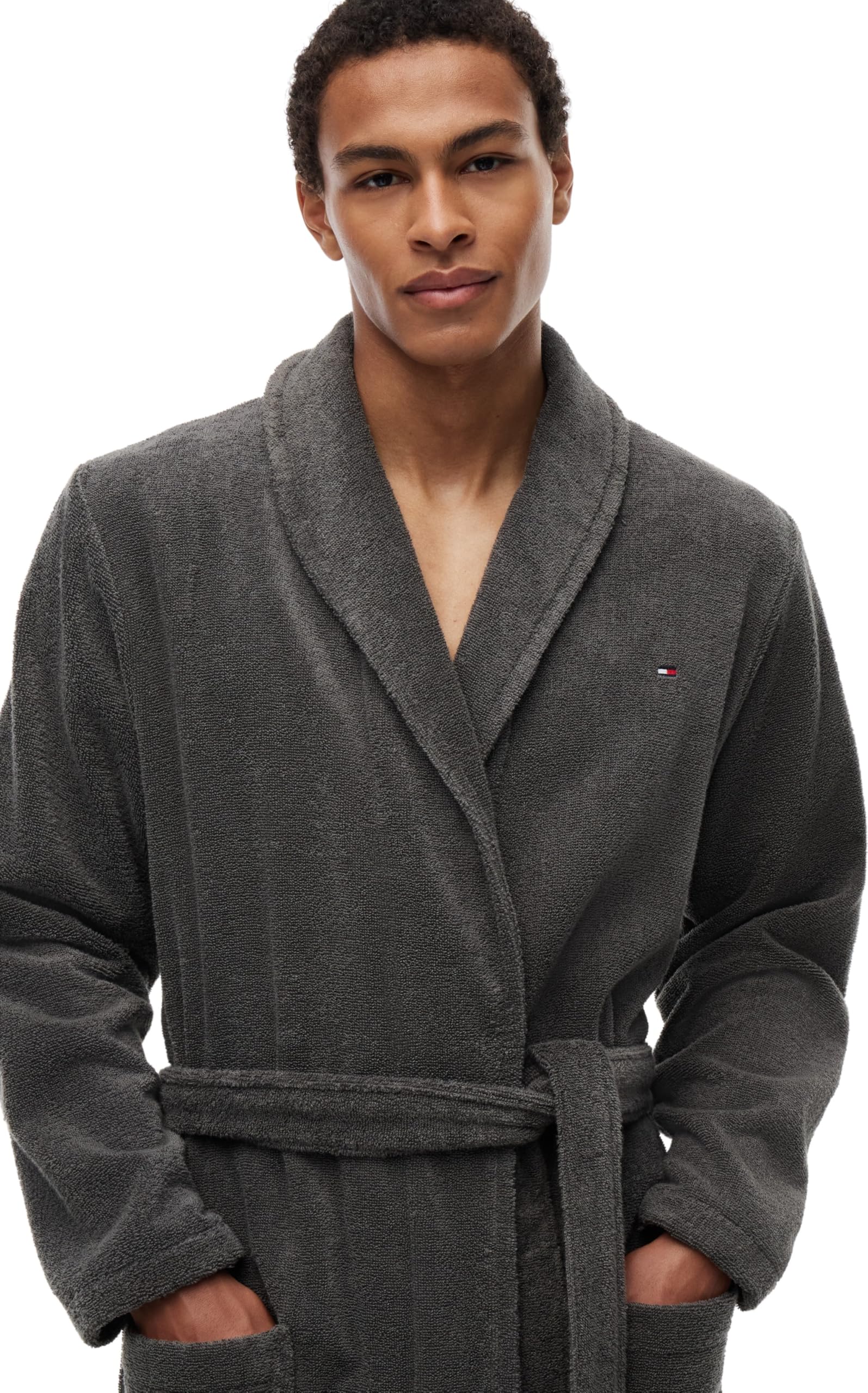 Tommy Hilfiger Men’s Cotton Bathrobe, Green (Magnet), M