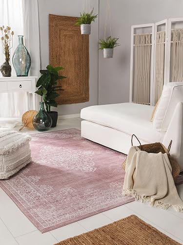 benuta Tapis Pop Laury - Rose 160 x 230 cm - Fibre synthé…