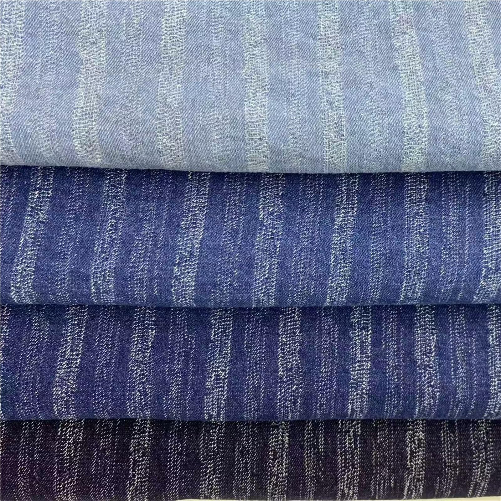 Tessuto denim lavato Materiale da cucire morbido e indossabile for abiti Borse Pantaloni Cappelli Panno tessile con motivo a strisce(Color-01)
